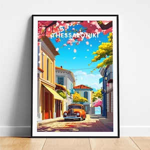 Thessaloniki travel print - Greece travel poster, Thessaloniki poster, Thessaloniki Greece poster, Personalized Gift, Custom Text