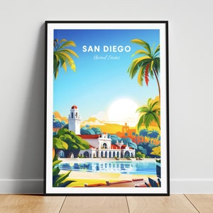 San Diego travel print - United States wall art, San Diego poster, California poster, Personalized Gift, Wedding gift, Custom Text