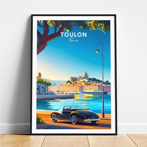 Toulon travel print - France travel poster, Toulon poster, Toulon France poster, Personalized Gift, Wedding gift, Custom Text
