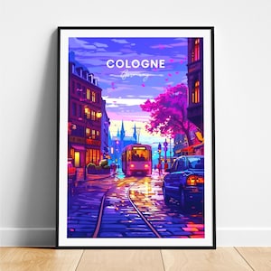Cologne travel print - Germany travel poster, Cologne poster, Cologne Germany poster, Personalized Gift, Wedding gift, Custom Text