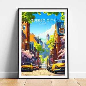 Impression de voyage dans la ville de Québec - Affiche de voyage au Canada, affiche de la ville de Québec, affiche de la ville de Québec, cadeau personnalisé, cadeau de mariage, texte personnalisé