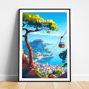 Toulon travel print - France travel poster, Toulon poster, Toulon France poster, Personalized Gift, Wedding gift, Custom Text