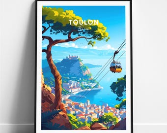 Toulon travel print - France travel poster, Toulon poster, Toulon France poster, Personalized Gift, Wedding gift, Custom Text