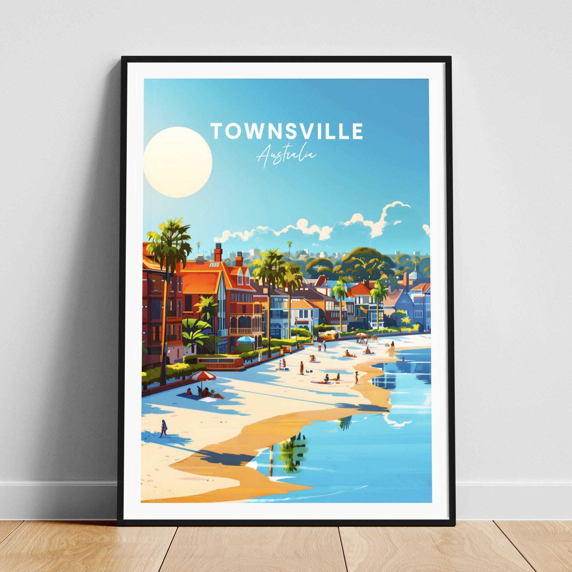 Townsville travel print - Australia travel poster, Townsville poster, Townsville Queensland poster, Personalized Gift, Custom Text
