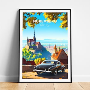 Nuremberg travel print - Germany travel poster, Nuremberg poster, Nuremberg Germany poster, Personalized Gift, Wedding gift, Custom Text