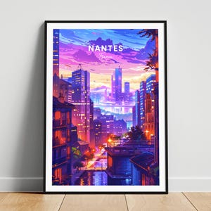 Nantes travel print - France travel poster, Nantes poster, Nantes France poster, Personalized Gift, Wedding gift, Custom Text
