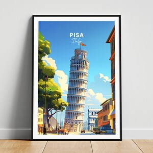 Pisa travel print - Italy travel poster, Leaning Tower of Pisa poster, Pisa Italy poster, Personalized Gift, Custom Text