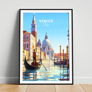 Impresión de viaje de Venecia - Póster de viaje de Italia, Póster de Venecia, Póster de Venecia Italia, Regalo personalizado, Regalo de boda, Texto personalizado