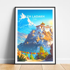 Leh ladakh travel print - India travel poster, Leh ladakh poster, Leh ladakh Jammu poster, Personalized Gift, Wedding gift, Custom Text