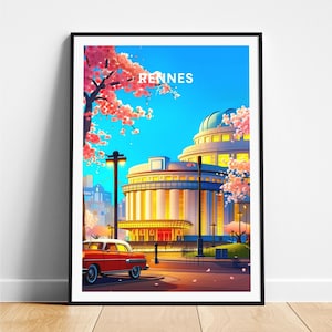 Rennes travel print - France travel poster, Rennes poster, Rennes France poster, Personalized Gift, Wedding gift, Custom Text