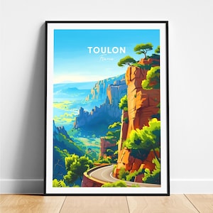 Toulon travel print - France travel poster, Toulon poster, Toulon France poster, Personalized Gift, Wedding gift, Custom Text