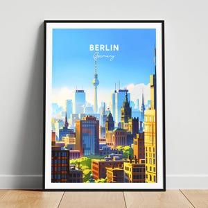 Reisafdruk Berlijn - Reisposter Duitsland, poster Berlijn, poster Berlijn Duitsland, gepersonaliseerd cadeau, huwelijkscadeau, aangepaste tekst