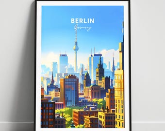 Berlin travel print - Germany travel poster, Berlin poster, Berlin Germany poster, Personalized Gift, Wedding gift, Custom Text