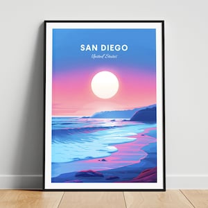 San Diego travel print - United States wall art, San Diego poster, California poster, Personalized Gift, Wedding gift, Custom Text