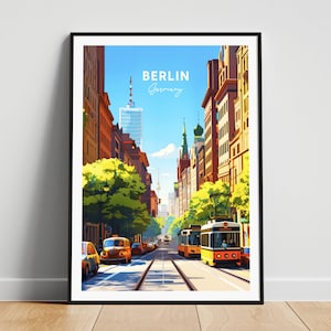 Reisafdruk Berlijn - Reisposter Duitsland, poster Berlijn, poster Berlijn Duitsland, gepersonaliseerd cadeau, huwelijkscadeau, aangepaste tekst