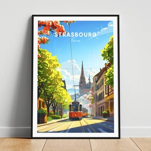 Strasbourg travel print - France travel poster, Strasbourg poster, Strasbourg France poster, Personalized Gift, Wedding gift, Custom Text
