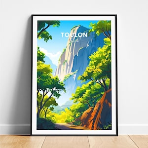 Toulon travel print - France travel poster, Toulon poster, Toulon France poster, Personalized Gift, Wedding gift, Custom Text