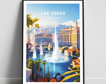 Las Vegas travel print - United States wall art, Las Vegas poster, Nevada poster, Personalized Gift, Wedding gift, Custom Text
