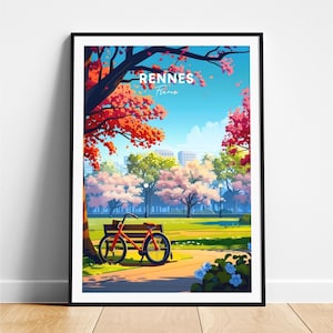 Rennes travel print - France travel poster, Rennes poster, Rennes France poster, Personalized Gift, Wedding gift, Custom Text