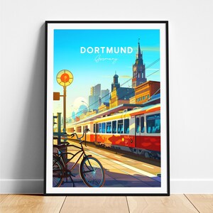 Dortmund travel print - Germany travel poster, Dortmund poster, Dortmund Germany poster, Personalized Gift, Wedding gift, Custom Text