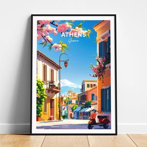 Athens travel print - Greece travel poster, Athens poster, Athens Greece poster, Personalized Gift, Wedding gift, Custom Text