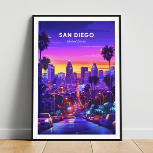 San Diego travel print - United States wall art, San Diego poster, California poster, Personalized Gift, Wedding gift, Custom Text