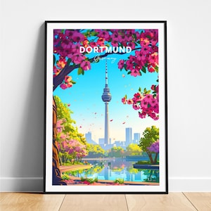 Dortmund travel print - Germany travel poster, Dortmund poster, Dortmund Germany poster, Personalized Gift, Wedding gift, Custom Text