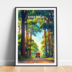 Sheffield travel print - United Kingdom travel poster, Sheffield poster, Sheffield UK poster, Personalized Gift, Wedding gift, Custom Text