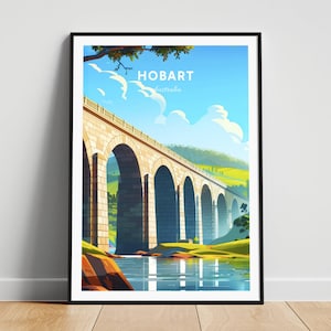 Hobart travel print - Australia travel poster, Hobart poster, Hobart Tasmania poster, Personalized Gift, Wedding gift, Custom Text