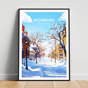 Richmond travel print - US wall art, Richmond poster, Virginia poster, Personalized Gift, Wedding gift, Custom Text