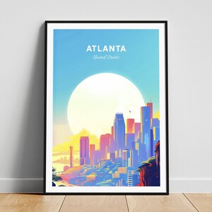 Atlanta travel print - United States wall art, Atlanta poster, Georgia poster, Personalized Gift, Wedding gift, Custom Text
