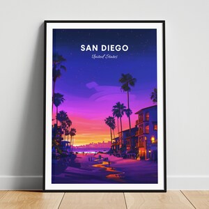 San Diego travel print - United States wall art, San Diego poster, California poster, Personalized Gift, Wedding gift, Custom Text
