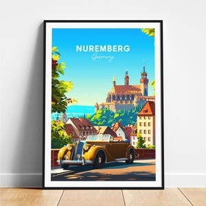 Nuremberg travel print - Germany travel poster, Nuremberg poster, Nuremberg Germany poster, Personalized Gift, Wedding gift, Custom Text
