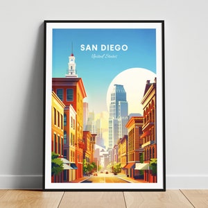 San Diego travel print - United States wall art, San Diego poster, California poster, Personalized Gift, Wedding gift, Custom Text