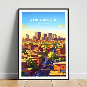 Albuquerque travel print - US travel poster, Albuquerque poster, Albuquerque New Mexico poster, Personalized Gift, Wedding gift, Custom Text