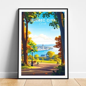 Impression de voyage dans la ville de Québec - Affiche de voyage au Canada, affiche de la ville de Québec, affiche de la ville de Québec, cadeau personnalisé, cadeau de mariage, texte personnalisé