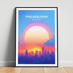 Philadelphia travel print - United States wall art, Philadelphia poster, Pennsylvania poster, Personalized Gift, Wedding gift, Custom Text