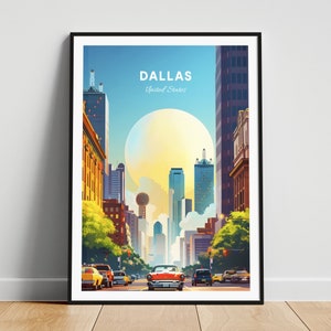 Dallas travel print - United States wall art, Dallas poster, Texas poster, Personalized Gift, Wedding gift, Custom Text