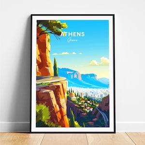 Athens travel print - Greece travel poster, Athens poster, Athens Greece poster, Personalized Gift, Wedding gift, Custom Text