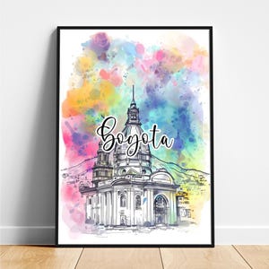Bogota travel print - Colombia travel poster, Bogota poster, Bogota Colombia poster, Modern poster