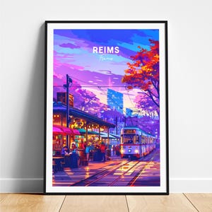 Reims travel print - France travel poster, Reims poster, Reims France poster, Personalized Gift, Wedding gift, Custom Text