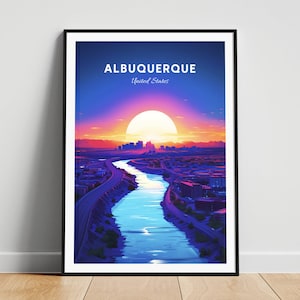 Albuquerque travel print - US travel poster, Albuquerque poster, Albuquerque New Mexico poster, Personalized Gift, Wedding gift, Custom Text