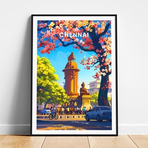 Chennai travel print - India travel poster, Chennai poster, Chennai Tamil Nadu poster, Personalized Gift, Wedding gift, Custom Text