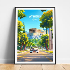 Athens travel print - Greece travel poster, Athens poster, Athens Greece poster, Personalized Gift, Wedding gift, Custom Text