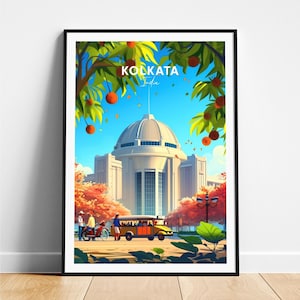 Kolkata travel print - India travel poster, Kolkata poster, Kolkata West Bengal poster, Personalized Gift, Wedding gift, Custom Text