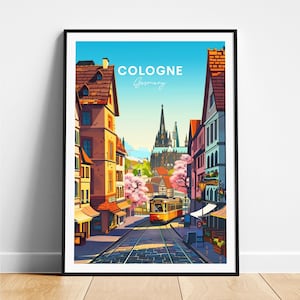 Cologne travel print - Germany travel poster, Cologne poster, Cologne Germany poster, Personalized Gift, Wedding gift, Custom Text
