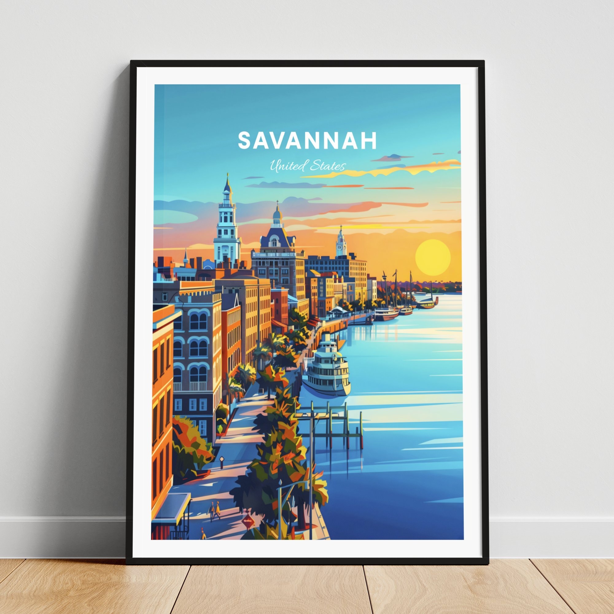 Savannah Travel Print - United States Wall Art, Savannah Poster