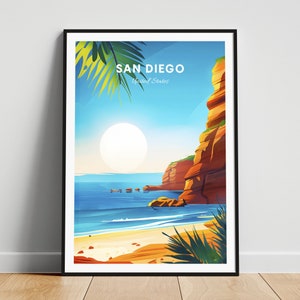 San Diego travel print - United States wall art, San Diego poster, California poster, Personalized Gift, Wedding gift, Custom Text