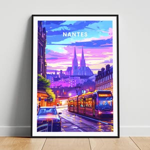 Nantes travel print - France travel poster, Nantes poster, Nantes France poster, Personalized Gift, Wedding gift, Custom Text