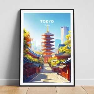 Impresión de viaje de Tokio - Arte de la pared de Japón, cartel de Tokio, impresión de Japón, cartel de regalo personalizado, cartel minimalista, regalo de boda